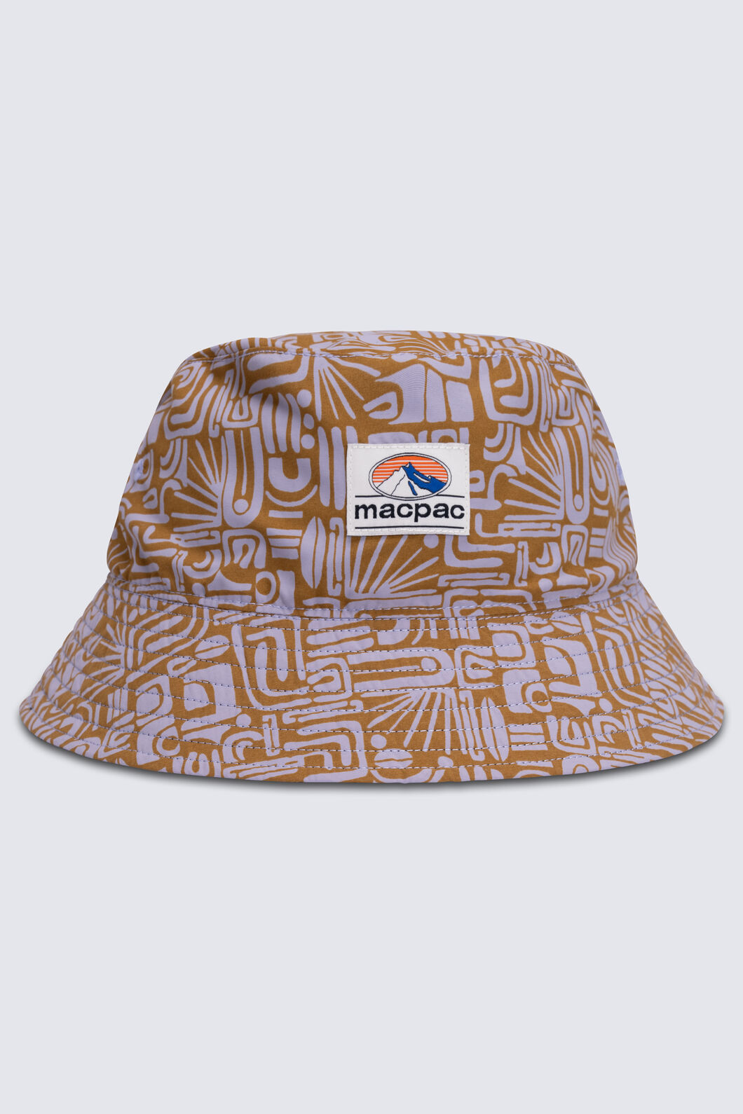 Macpac Winger Reversible Bucket Hat, Bone/Lavender Gray Print/Black, hi-res