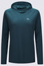 Macpac Women's Trail Long Sleeve Hooded T-Shirt, Deep Teal, hi-res