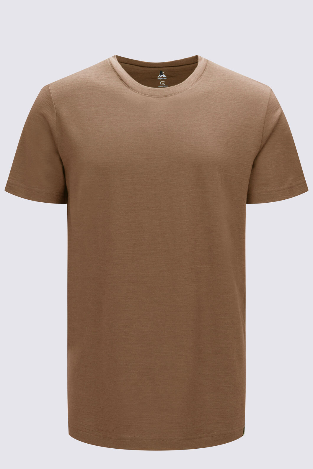 Macpac Men's Lyell 180 Merino T-Shirt, Kangaroo, hi-res
