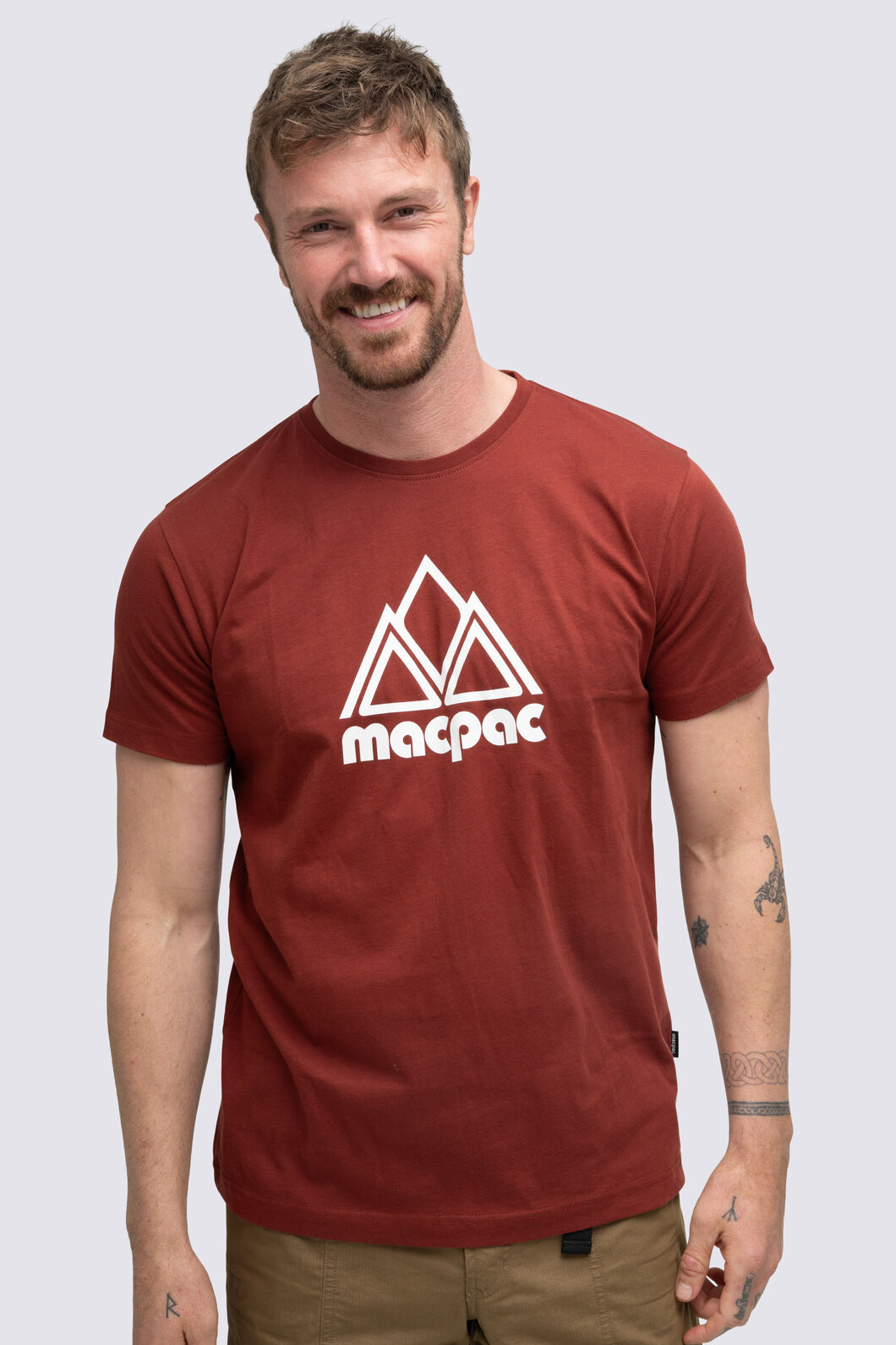 Macpac Men's Vintage Co T-Shirt, Fired Brick, hi-res