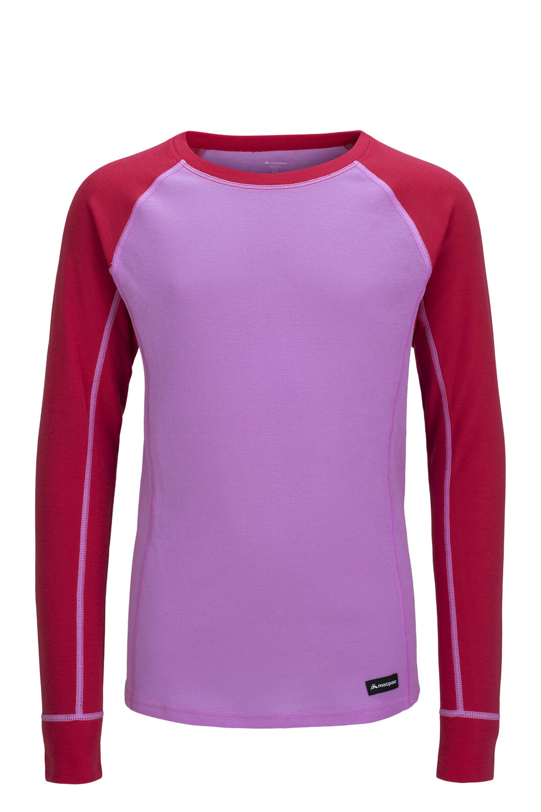Macpac Kids' Geothermal Long Sleeve Top, Orchid/Raspberry Wine, hi-res