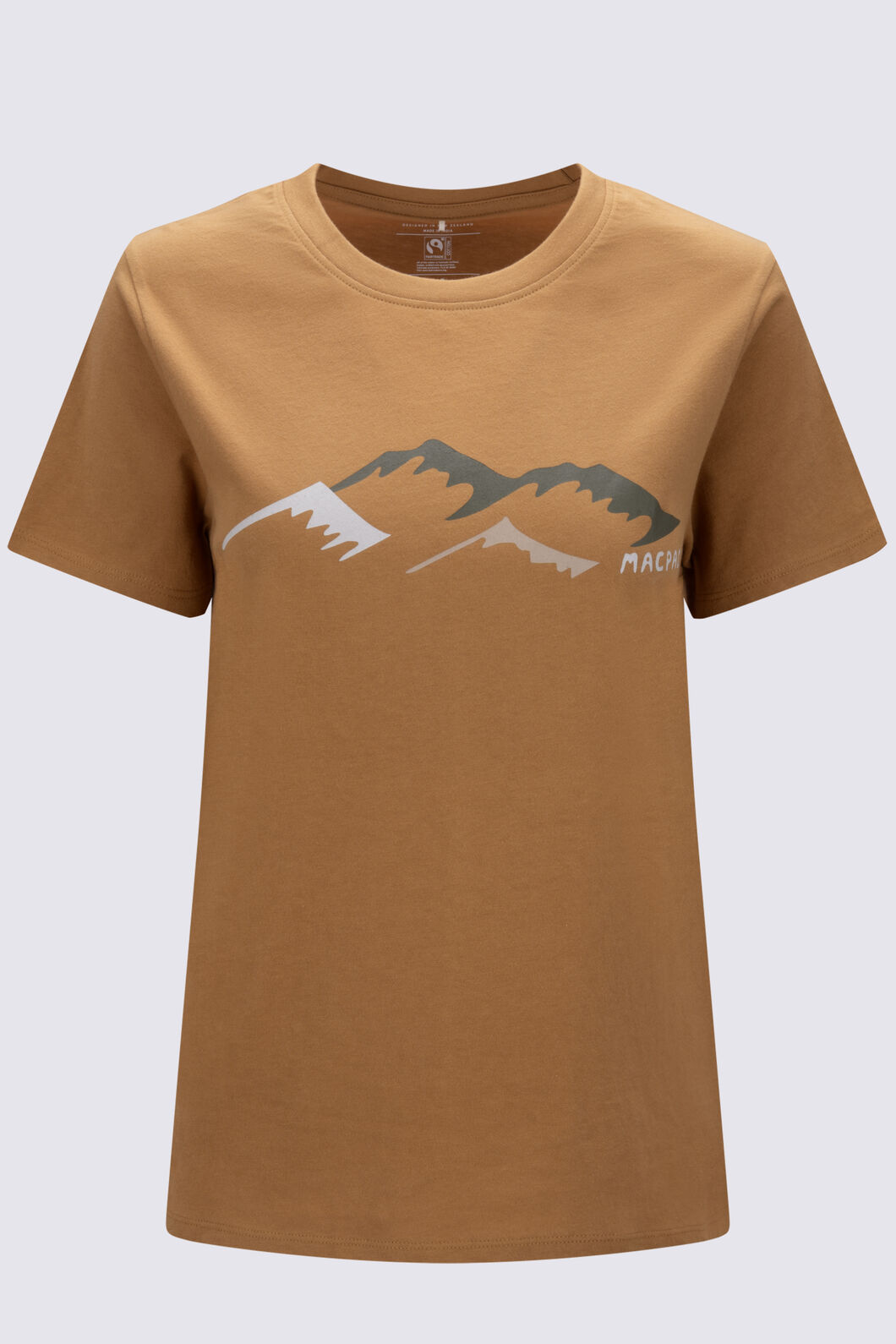 Macpac Women's McIntyre Mountains Fairtrade Organic Cotton Short Sleeve T-Shirt, Bone Brown, hi-res