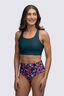 Macpac Women's Reversible High-Waisted Bikini Bottoms, DeepTeal/Shatter Print, hi-res