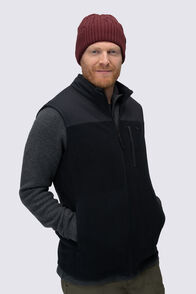 Macpac Men's Havelock Windproof Fleece Vest, Black/Black, hi-res
