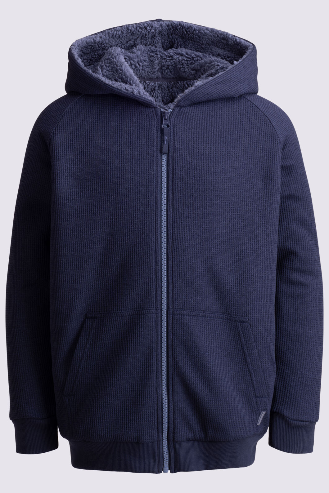 Macpac Kids' Waffle Sherpa Jacket, Navy, hi-res