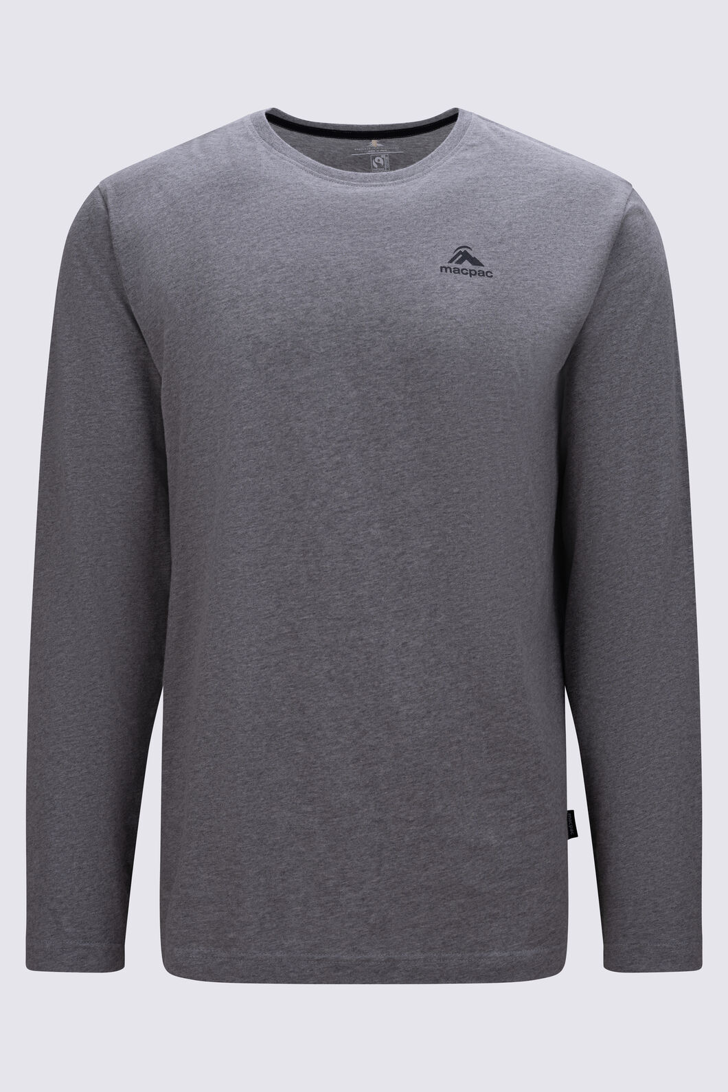 Macpac Men's Stamp Fairtrade Organic Cotton Long Sleeve T-Shirt, Grey Marle, hi-res