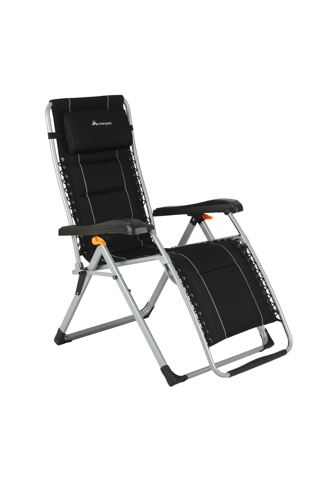 Macpac Premium Reclining Lounger, Black, hi-res