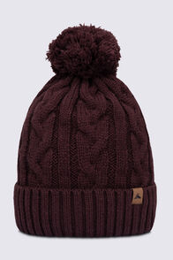 Macpac Novo Pom Pom Beanie, Decadent Chocolate, hi-res