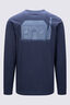 Macpac Men's Waihohonu Hut Fairtrade Organic Cotton Long Sleeve T-Shirt, Navy Marle, hi-res
