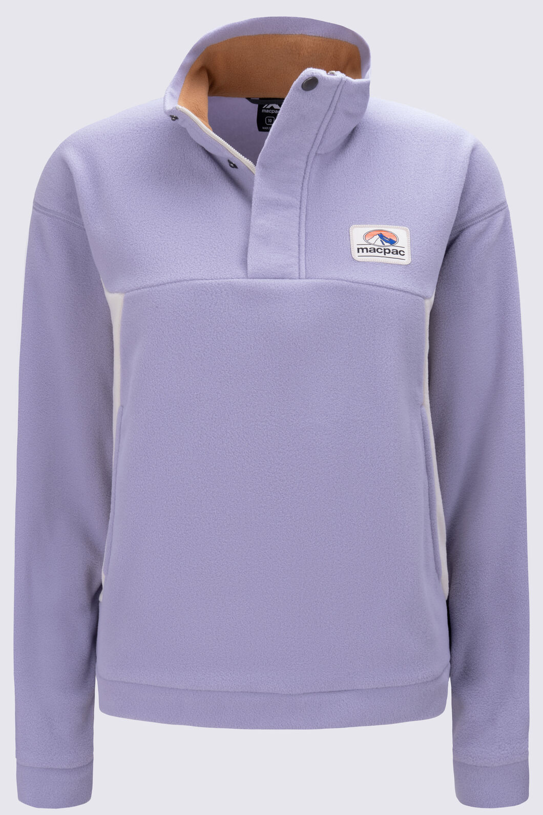 Macpac Women's Heritage Fleece Pullover, Lavender Grey/Pelican/Bone Bro, hi-res
