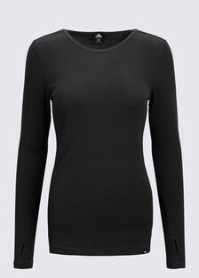 Macpac Women's 220 Merino Long Sleeve Top, Black