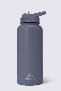 Macpac Insulated Wide Mouth Bottle with Straw Lid &mdash; 1L, Slate Grey, hi-res