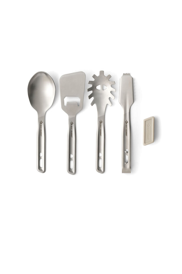 Sea to Summit Detour Stainless Steel Utensil Set — 4 Piece, Steel/Laurel Wreath, view 1