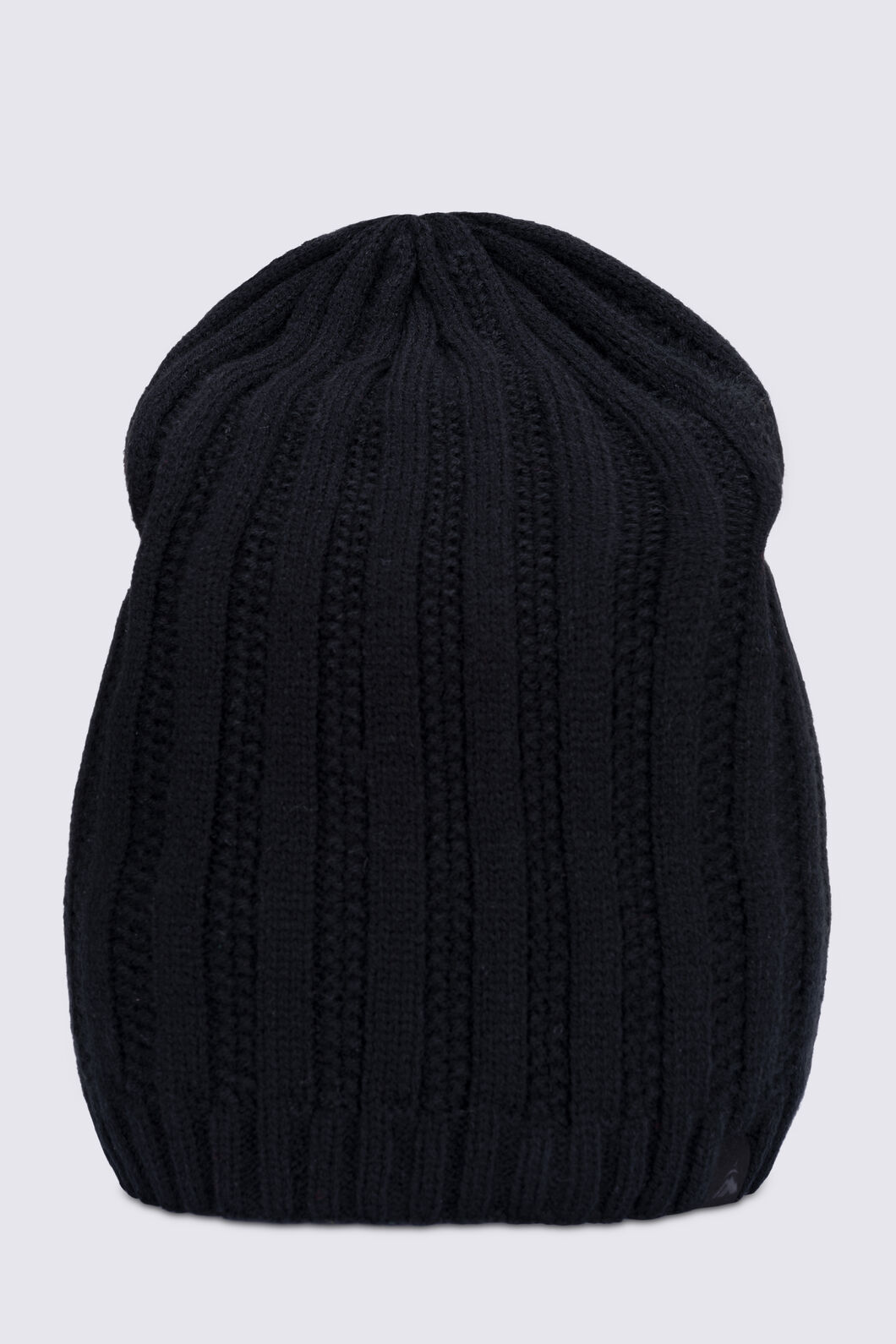 Macpac Slouch Knit Beanie, Black, hi-res