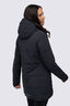 Macpac Women's Odyssey Hooded Insulated Coat, Black, hi-res