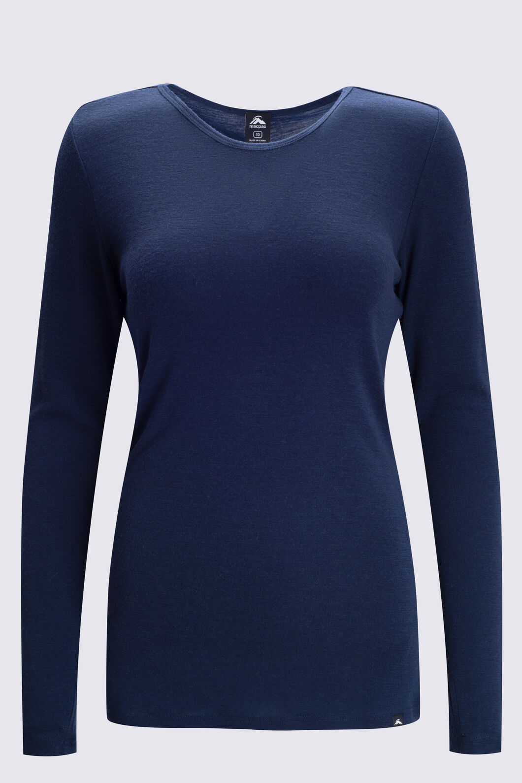 Macpac Women's 220 Merino Long Sleeve Top, Navy, hi-res