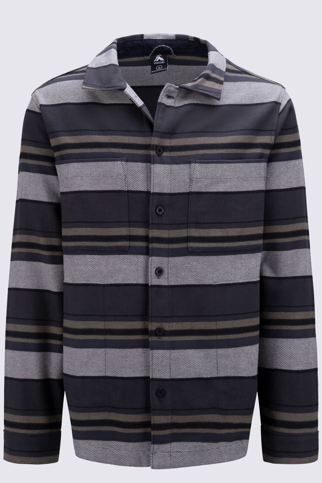 Macpac Men's Hudson Overshirt, Asphalt Stripe, hi-res