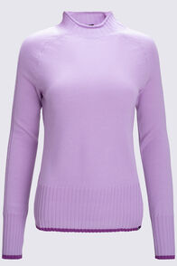 Macpac Women's Clifton Merino Mock Neck, Lavender Frost, hi-res