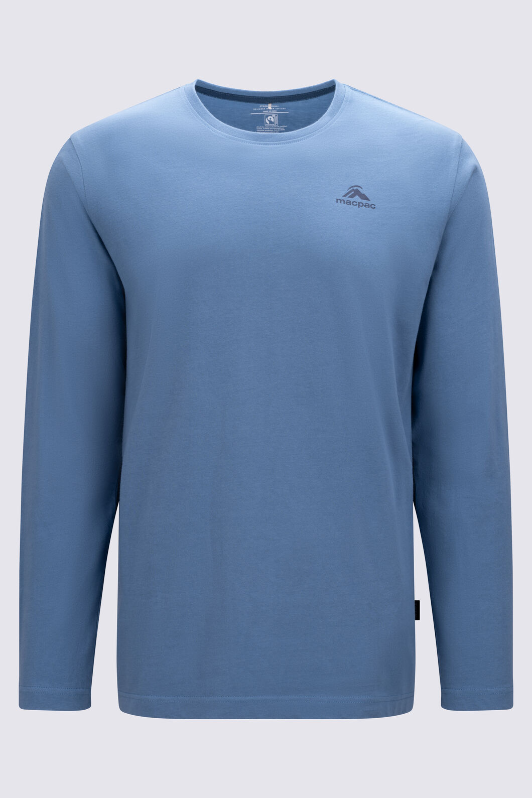 Macpac Men's Stamp Fairtrade Organic Long Sleeve T-Shirt, Captains Blue, hi-res