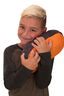 Macpac Kids' Atom Hooded Down Jacket, Black Iris/Russet Orange, hi-res