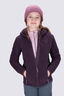 Macpac Kids' Mini Mountain Hooded Fleece Jacket, Plum Perfect, hi-res