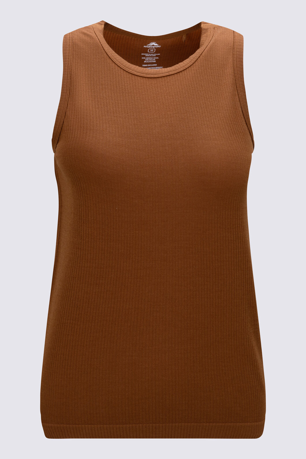 Macpac Women's Merino Blend Tank, Toffee, hi-res
