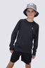 Macpac Kids' Cass Long-Sleeve T-Shirt, BLACK MARLE, hi-res