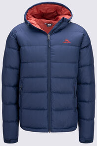 Macpac Men's Halo Hooded Down Jacket ♺, Navy Iris/Red Ochre, hi-res