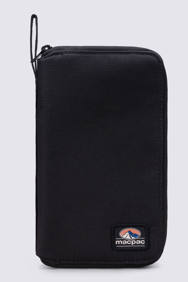 Macpac Wilderness Document Wallet RFID, Black/Orange