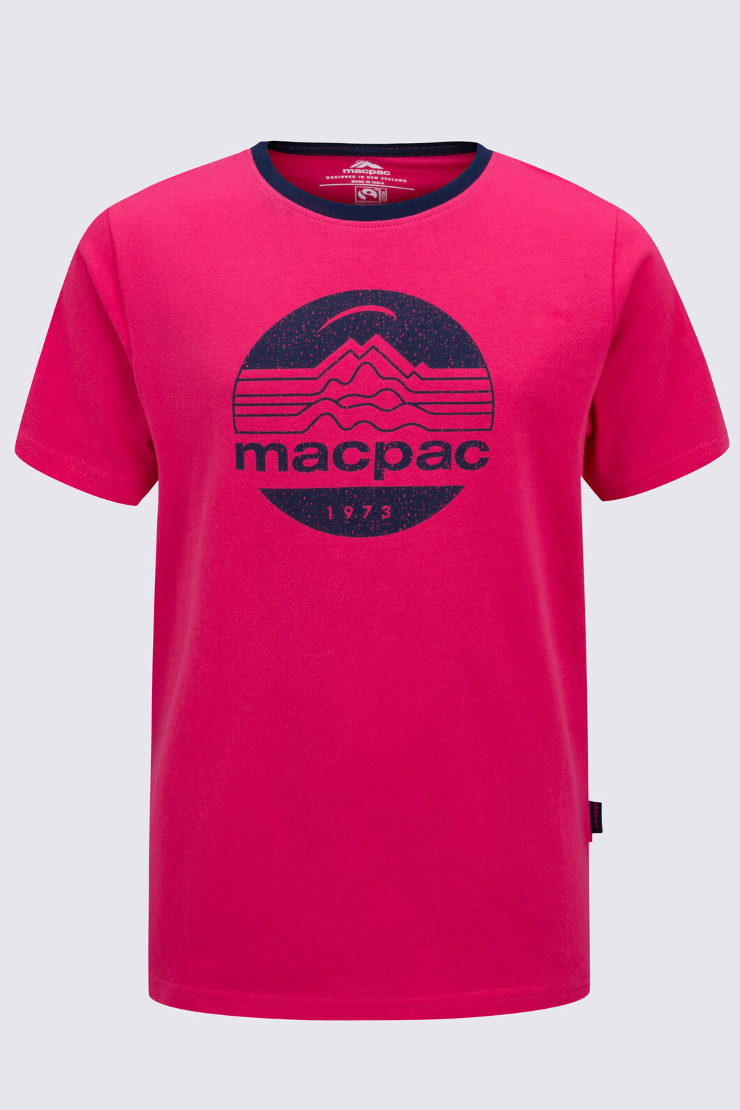 Macpac Kids' Retro Fairtrade Organic Cotton T-Shirt, Raspberry, hi-res