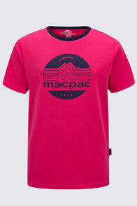 Macpac Kids' Retro Fairtrade Organic Cotton T-Shirt, Raspberry, hi-res