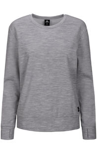 Macpac Women's 280 Merino Blend Long Sleeve Crew, Light Grey Marle, hi-res