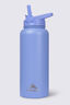 Macpac Insulated Wide Mouth Bottle with Straw Lid — 1L, Periwinkle, hi-res