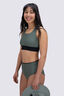 Macpac Women's Southshore Bikini Top, Black/Duck Green, hi-res