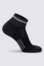 Macpac Reflective Trail Quarter Sock &mdash; 2 Pack, Black, hi-res