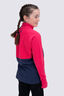Macpac Kids' Ruru Fleece Pullover, Raspberry/Navy, hi-res