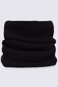 Macpac Merino Blend Knit Neck Gaiter, Black, hi-res