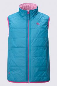 Macpac Kids' Pulsar Alpha Insulated Vest, Biscay Blue/Lilac Rose Print, hi-res