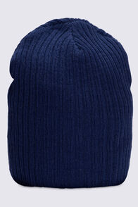 Macpac Ultrafine Merino Rib Beanie, Naval Academy, hi-res