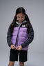 Macpac Kids' Halo Hooded Down Jacket, Asphalt/African Violet, hi-res