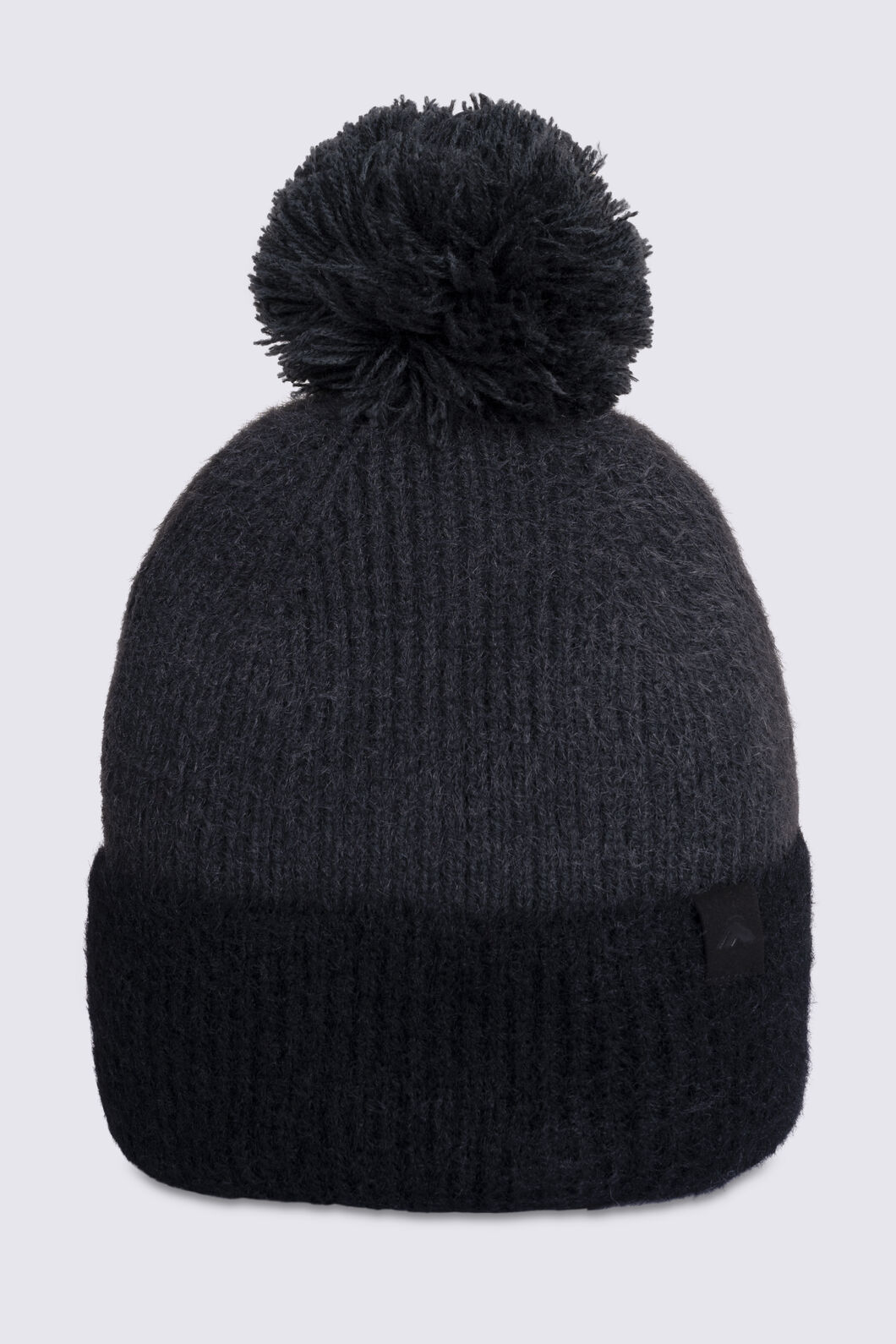 Macpac Kids' Two-Tone Pom Pom Beanie, Black/Charcoal, hi-res