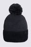 Macpac Kids' Two-Tone Pom Pom Beanie, Black/Charcoal, hi-res