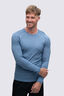 Macpac Men's 150 Merino Long Sleeve Top, Captains Blue Marle, hi-res
