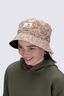 Macpac Kids' Winger Reversible Bucket Hat, Bone/Lavender Gray Print/Black, hi-res