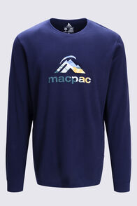 Macpac Men's logo Long Sleeve T-Shirt, Baritone Blue, hi-res