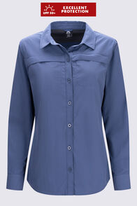 Macpac Women's brrr° Long Sleeve Shirt, Vintage Indigo, hi-res