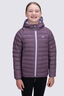 Macpac Kids' Uber Light Hooded Down Jacket, Black Plum, hi-res