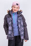 Macpac Kids' Spree Snow Jacket, Nine Iron/Wisteria Print, hi-res