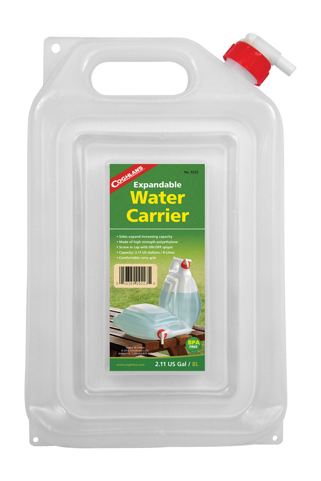 Coghlan's 8L Expandable Water Carrier, None, hi-res