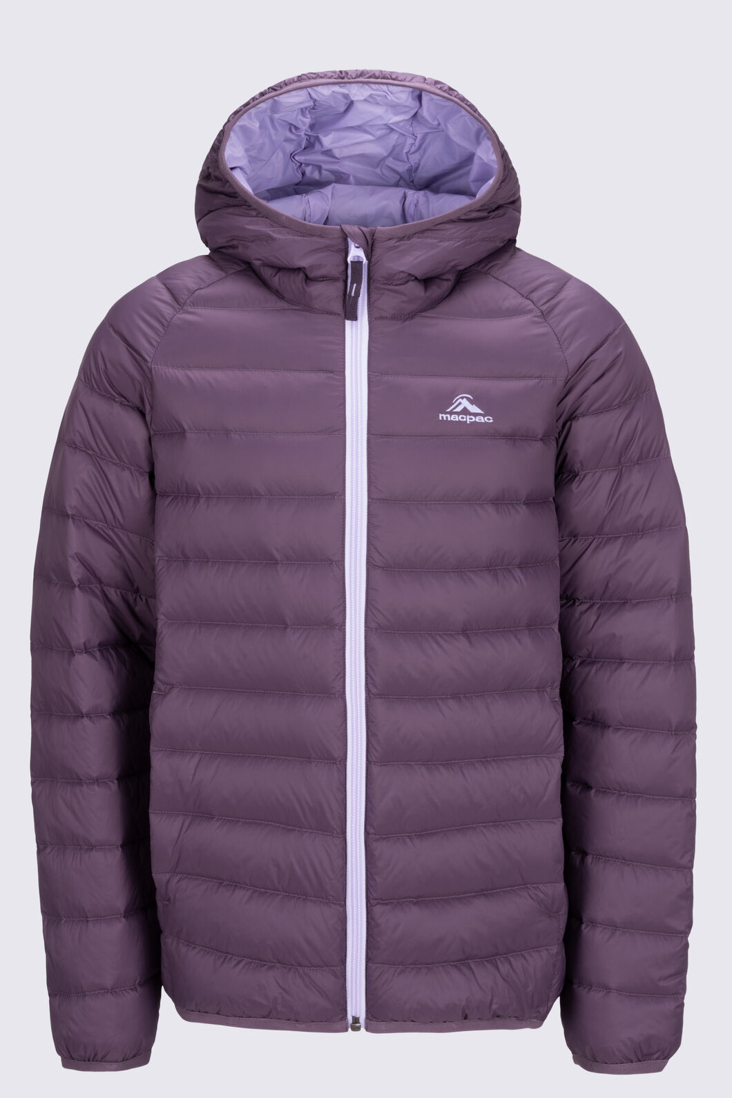 Macpac Kids' Uber Light Hooded Down Jacket, Black Plum, hi-res